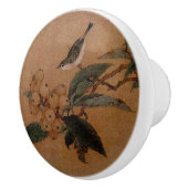 Silbervogel mit leckerer Frucht chinesischer Kunst Keramikknauf (Rechts)