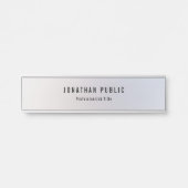 Silbervorlage Modernes Berufliches Elegant Türschild (Vorderseite )