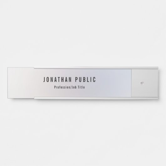 Silbervorlage Modernes Berufliches Elegant Türschild (Vorderseite )