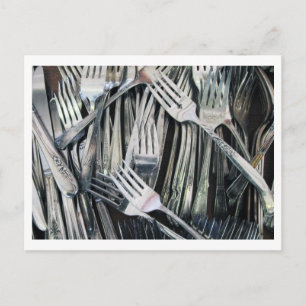 Silberware auf dem Flohmarkt Postkarte