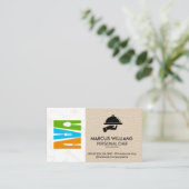 Silberware-Logo | Restaurantbesitzer | Leder Visitenkarte (Stehend Vorderseite)