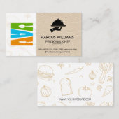 Silberware-Logo | Restaurantbesitzer | Leder Visitenkarte (Vorne/Hinten)