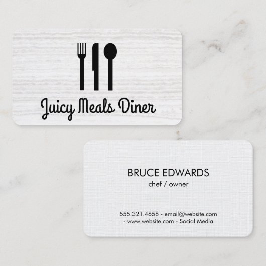 Silberware Moderne Textur Visitenkarte (Vorne/Hinten)