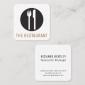 Silberware | Restaurantbesitzer | Koch Quadratische Visitenkarte (Vorne/Hinten)