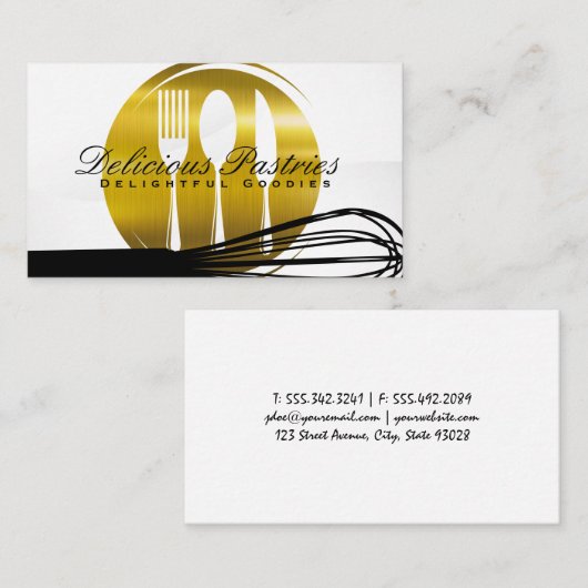 Silberwaren und Whisk Visitenkarte (Vorne/Hinten)