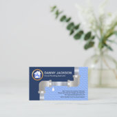 Silberwasserleitung Blaue Flutwasserrohre Visitenkarte (Stehend Vorderseite)