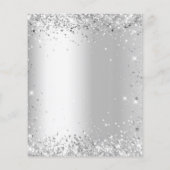 Silberweiß glitzernde elegante Hochzeitsprogramm (Rückseite)