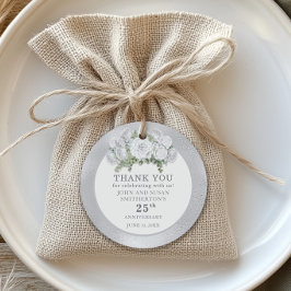 Silberweiße Blume 25. Hochzeitstag Geschenkanhänger