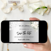 Silberweiße Blumen zum Geburtstag Save The Date