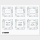 Silberweiße Dogwood-Blüten-Rücksendeadresse Quadratischer Aufkleber (Blatt)