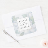 Silberweiße Dogwood-Blüten-Rücksendeadresse Quadratischer Aufkleber (Umschlag)