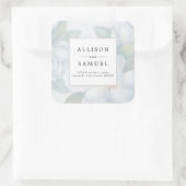 Silberweiße Dogwood-Blüten-Rücksendeadresse Quadratischer Aufkleber (Tasche)