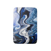 Silberweiße, dunkle Marmorstruktur. Badematte (Vorderseite Vertikal)