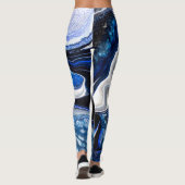 Silberweiße, dunkle Marmorstruktur. Leggings (Rückseite)