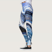 Silberweiße, dunkle Marmorstruktur. Leggings (Links)