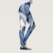 Silberweiße, dunkle Marmorstruktur. Leggings (Rechts)