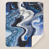 Silberweiße, dunkle Marmorstruktur. Sherpadecke (Vorderseite)