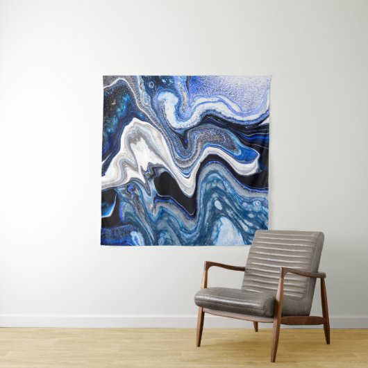 Silberweiße, dunkle Marmorstruktur. Wandteppich (Beispiel)