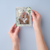 Silberweiße Fotos Save the Date Hochzeit Flyer (Gruppe)