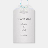 Silberweiße Hochzeit Geschenkanhänger (Vorderseite)