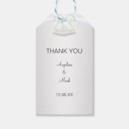 Silberweiße Hochzeit Geschenkanhänger