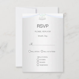 Silberweiße Hochzeit RSVP Karte