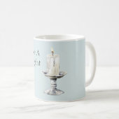 Silberweiße Kerze sei ein Licht Kaffeetasse (VorderseiteRechts)