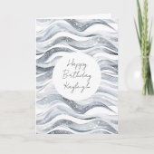 Silberweiße Waves Geburtstag Karte (Vorderseite)