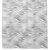 Silberweiße Zebradrucke Duschvorhang (Vorderseite)