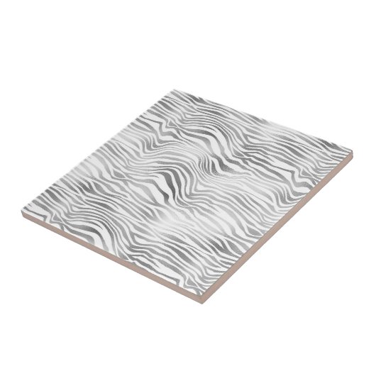 Silberweiße Zebradrucke Fliese (Seite)