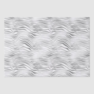 Silberweiße Zebradrucke Seidenpapier