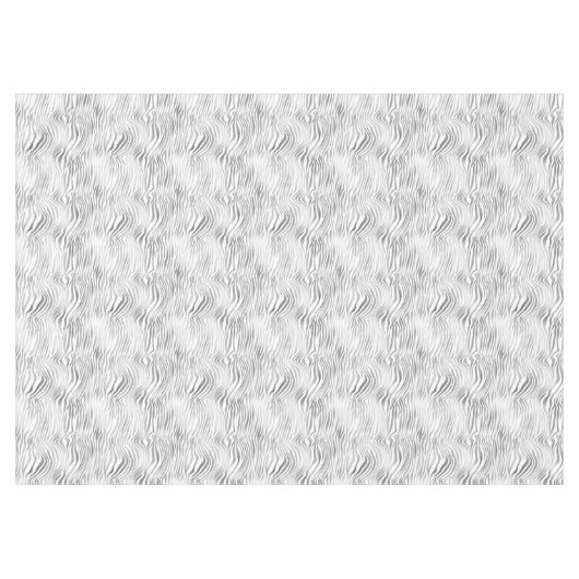 Silberweiße Zebradrucke Tischdecke (Vorderseite (Horizontal))