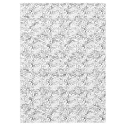 Silberweiße Zebradrucke Tischdecke (Vorderseite)