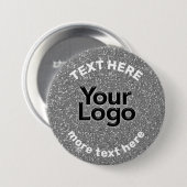Silberweißer Glitter Geschäft Logo DIY Werbemittel Button (Vorne & Hinten)