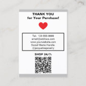 Silberweißer Halsketten-Ohrring-Website-QR-Code Visitenkarte (Rückseite)
