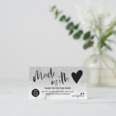 Silberweißer Marmor danke, dass Sie mit Liebe gema Visitenkarte (Stehend Vorderseite)