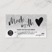 Silberweißer Marmor danke, dass Sie mit Liebe gema Visitenkarte (Vorderseite)