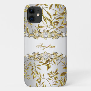 Silberweißes Gold-Diamant-Juwel-Bild Case-Mate iPhone Hülle