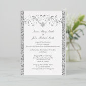 Silberweißes keltisches Blumenfest Folieneinladung (Stehend vorne)