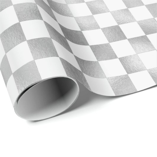 silberweißes Quadrat Geschenkpapier (Rolleneckpunkt)