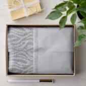Silberweißes Zebra Glamour Monogramm Anfangsbuchst Seidenpapier (Geschenk)