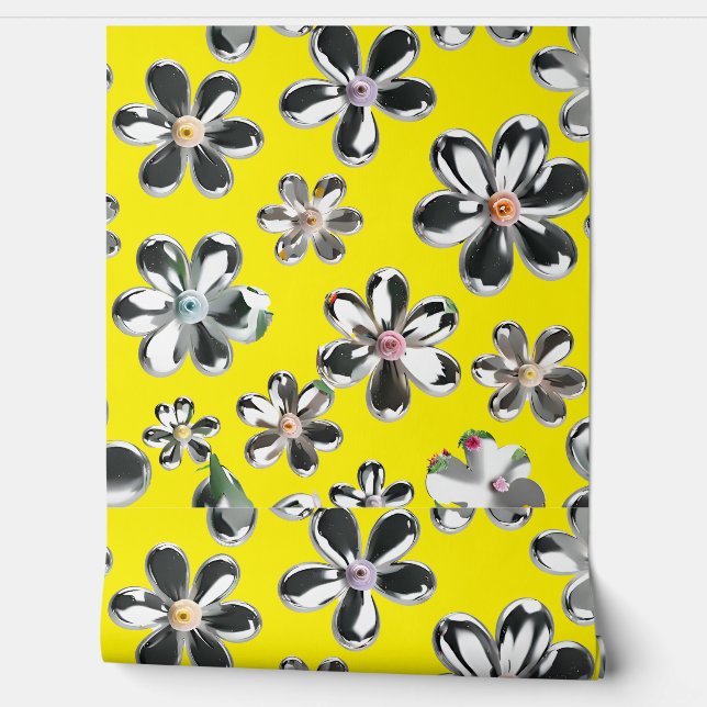 Silberwilde Blume Tapete (Abrollen)