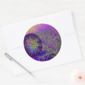 Silberwochen in Heiliger Lila Roving Star Runder Aufkleber (Umschlag)