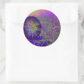 Silberwochen in Heiliger Lila Roving Star Runder Aufkleber (Tasche)