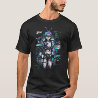 Silberwolf HSR Silberhaar Lila Spitzen Kopfhörer L T-Shirt