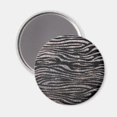 Silberzebrastreifen (Imitate Glitzer-Bbling) Magnet (Vorderseite/Rückseite)
