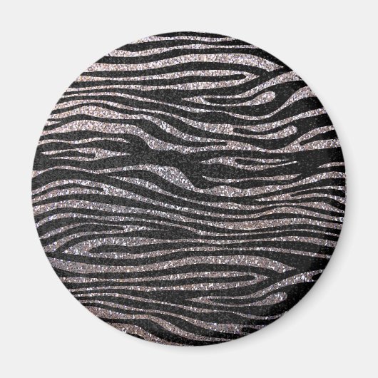 Silberzebrastreifen (Imitate Glitzer-Bbling) Magnet (Vorne)