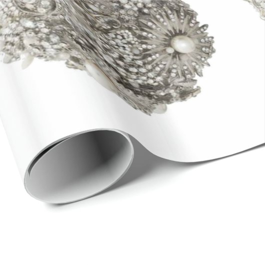 Silberzierpapier Geschenkpapier (Rolleneckpunkt)