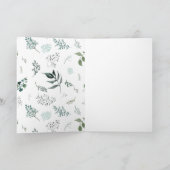 Silbrig grüne Eukalyptus-Hochzeit Karte (Innenseite)