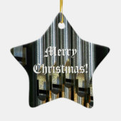 Silbrige Orgelpfeifen Weihnachtsverzierung Keramikornament (Hinten)